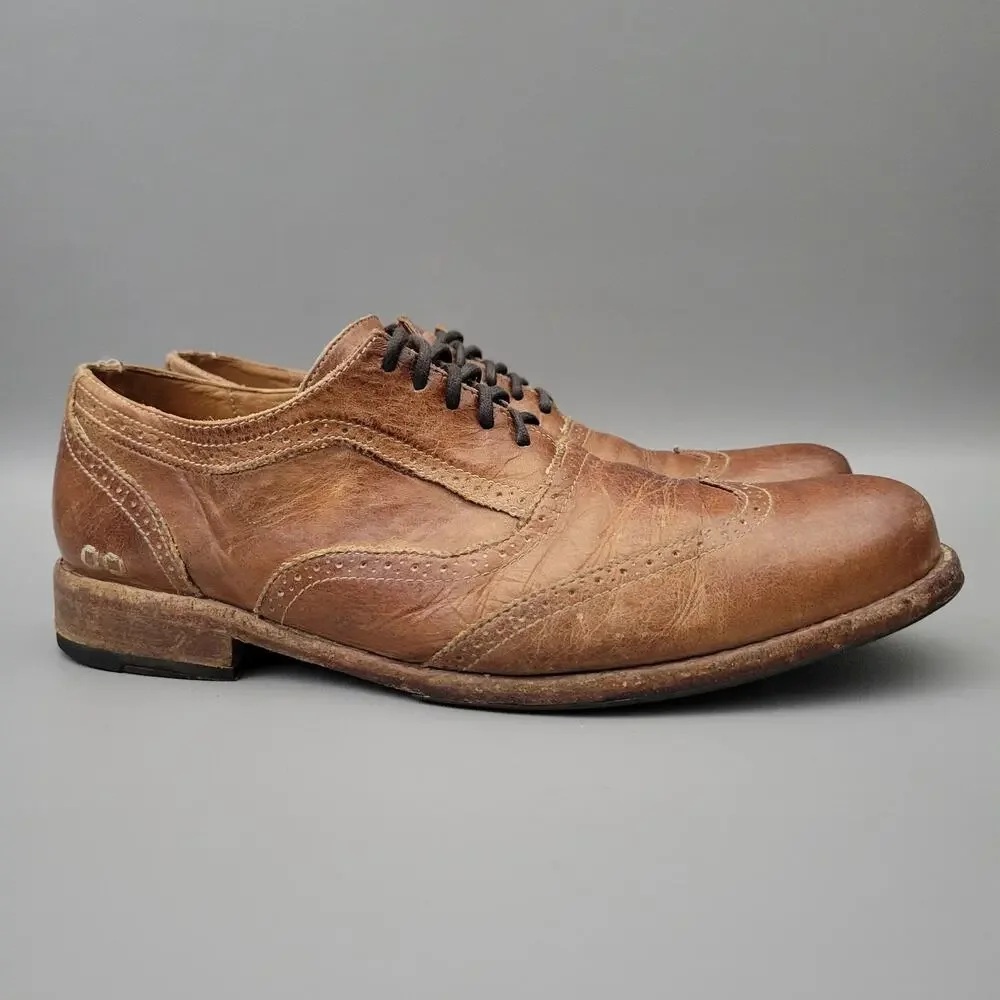 Bed Stu Corsico II Benchmade Wingtip Oxfords Brown Leather Shoes Mens 12 - Picture 3 of 13